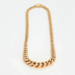 Collier à maille gourmette en or rose