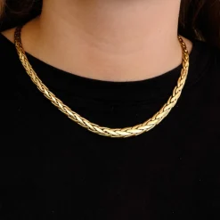 Collier à maille plate or