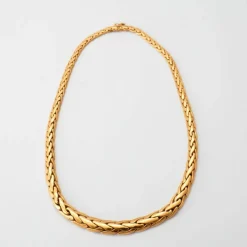 Collier à maille plate or