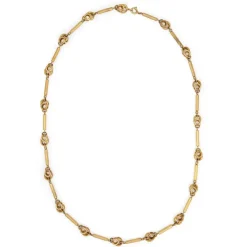 Collier à maillons fantaisie Vintage en or jaune à maillons défilés Estate