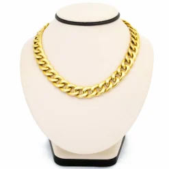 Collier à maillons gourmette massifs en or jaune 18 carats 16753-8983