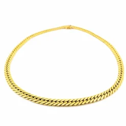 Collier à maillons gourmette en or jaune 18 carats