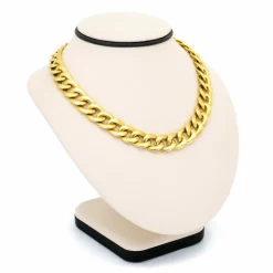 Collier à maillons gourmette massifs en or jaune 18 carats 16753-8983