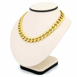 Collier à maillons gourmette massifs en or jaune 18 carats 16753-8983