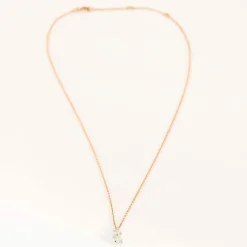 COLLIER OR ROSE 2 DIAMANTS O,22ct