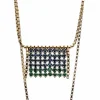 Collier 2 Ors à franges d'Emeraudes et Saphirs