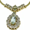 Collier 2 ors diamants et aigue-marine certificat IGI