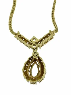 Collier 2 ors diamants et aigue-marine certificat IGI