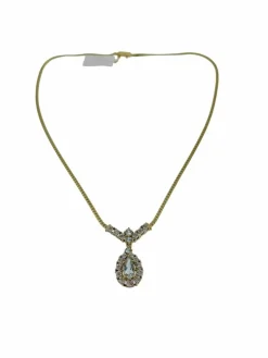 Collier 2 ors diamants et aigue-marine certificat IGI