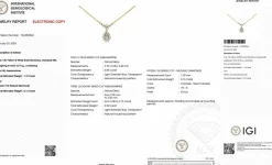 Collier 2 ors diamants et aigue-marine certificat IGI