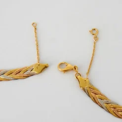 Collier 3 ors maille tressée