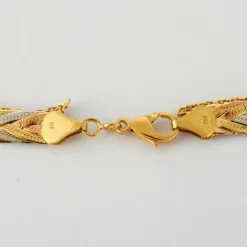 Collier 3 ors maille tressée