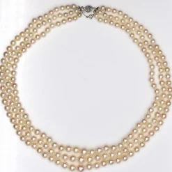 Collier 3 rangs de perles de culture en chute