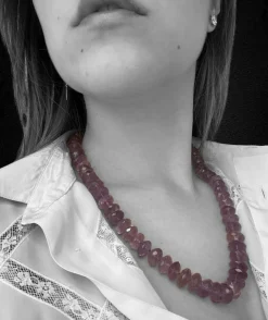Collier améthyste à facettes années 70 - 60 cm