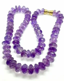 Collier améthyste à facettes années 70 - 60 cm