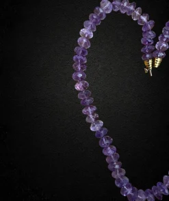 Collier améthyste à facettes années 70 - 60 cm