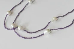Collier Améthyste Et Perles D'eau Douce