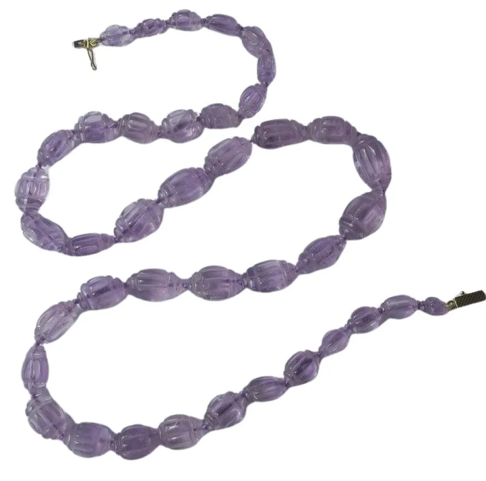 Collier améthystes fermoir en or