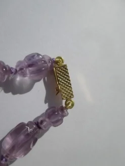 Collier améthystes fermoir en or