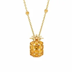 Collier Ananas Citrine Or Jaune