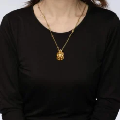 Collier Ananas Citrine Or Jaune