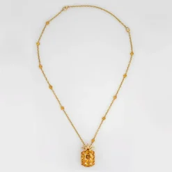 Collier Ananas Citrine Or Jaune