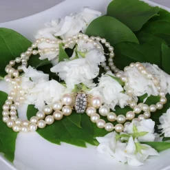 Collier ancien double rang de perles de culture