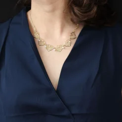 Collier ancien draperie en or et perles de culture