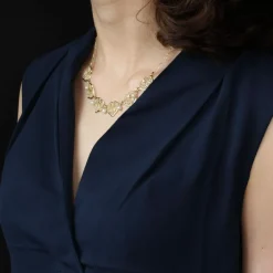 Collier ancien draperie en or et perles de culture