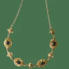 Collier Ancien Draperie Or Jaune et Saphir