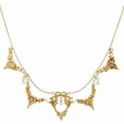 Collier ancien draperie or et perles