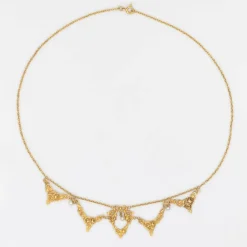 Collier ancien draperie or et perles