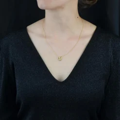 Collier ancien en or coeur perle