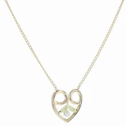 Collier ancien en or coeur perle