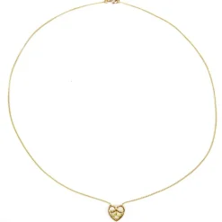 Collier ancien en or coeur perle