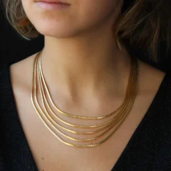 Collier ancien en or mailles oméga
