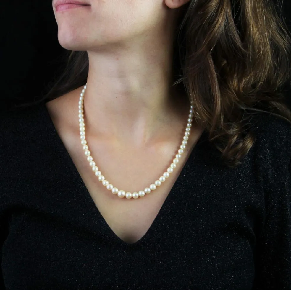 Collier ancien en perles de culture