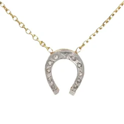 Collier ancien fer à cheval diamants