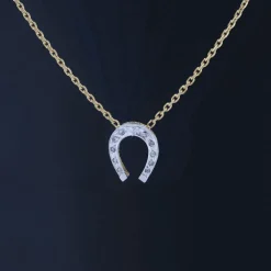 Collier ancien fer à cheval diamants