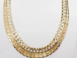 Collier ancien maille plate en or jaune