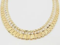 Collier ancien maille plate en or jaune