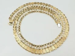 Collier ancien maille plate en or jaune