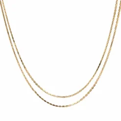 Collier ancien maille rectangulaire double rang en or
