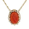 Collier ancien or jaune camée corail et perles fines