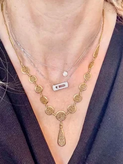 Collier ancien or jaune filigrane