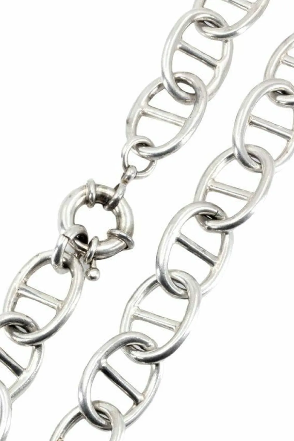 COLLIER ARGENT MAILLE MARINE