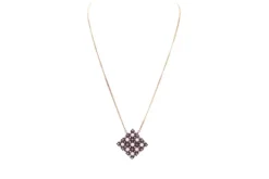 Collier Art Déco en or jaune, argent , perles et diamants