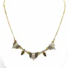 Collier Art Déco or jaune et blanc, perles et diamants taille rose