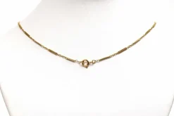 Collier Art Déco or jaune et blanc, perles et diamants taille rose