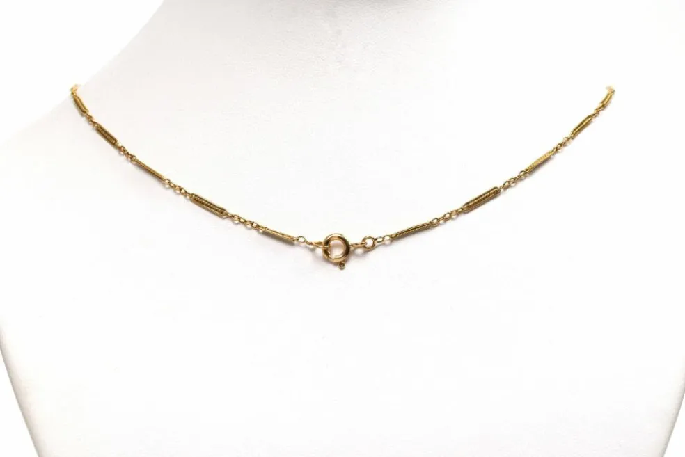 Collier Art Déco or jaune et blanc, perles et diamants taille rose